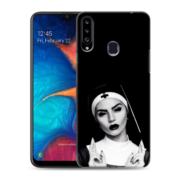 Силиконовый чехол на Samsung Galaxy A20s с принтом монашка Силиконовый чехол на Samsung Galaxy A20s с принтом монашка