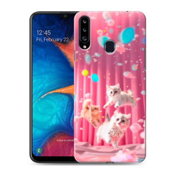 Силиконовый чехол на Samsung Galaxy A20s с принтом милые котики Силиконовый чехол на Samsung Galaxy A20s с принтом милые котики