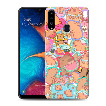 Силиконовый чехол на Samsung Galaxy A20s с принтом капибары Силиконовый чехол на Samsung Galaxy A20s с принтом капибары