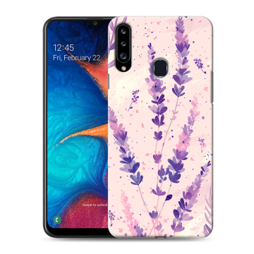 Силиконовый чехол на Samsung Galaxy A20s с принтом цветы лаванда Силиконовый чехол на Samsung Galaxy A20s с принтом цветы лаванда
