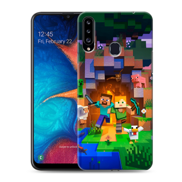 Силиконовый чехол на Samsung Galaxy A20s с принтом Майнкрафт Minecraft Силиконовый чехол на Samsung Galaxy A20s с принтом Майнкрафт Minecraft
