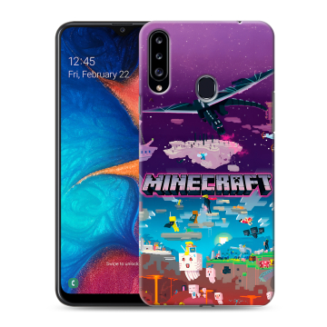 Силиконовый чехол на Samsung Galaxy A20s с принтом Майнкрафт Minecraft Силиконовый чехол на Samsung Galaxy A20s с принтом Майнкрафт Minecraft
