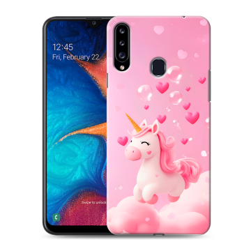 Силиконовый чехол на Samsung Galaxy A20s с принтом Единорог