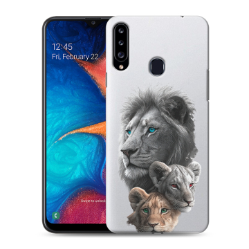 Силиконовый чехол на Samsung Galaxy A20s с принтом Львы Силиконовый чехол на Samsung Galaxy A20s с принтом Львы