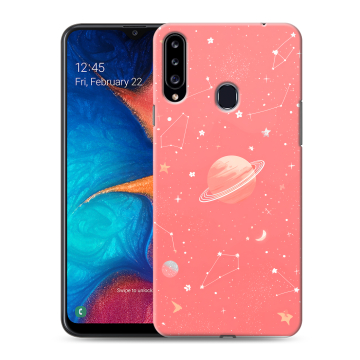 Силиконовый чехол на Samsung Galaxy A20s с принтом Розовый космос Силиконовый чехол на Samsung Galaxy A20s с принтом Розовый космос