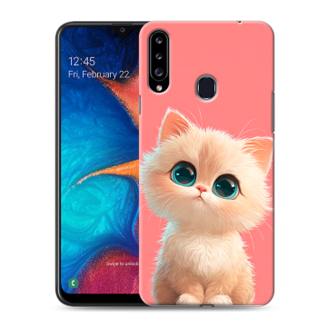 Силиконовый чехол на Samsung Galaxy A20s с принтом Розовый котенок Силиконовый чехол на Samsung Galaxy A20s с принтом Розовый котенок