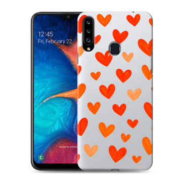 Силиконовый чехол на Samsung Galaxy A20s с принтом Сердечки Силиконовый чехол на Samsung Galaxy A20s с принтом Сердечки