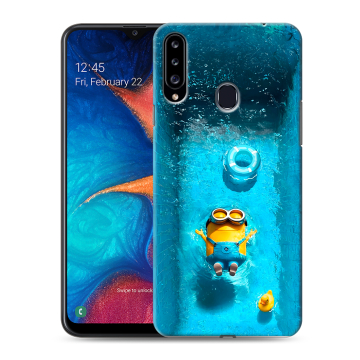 Силиконовый чехол на Samsung Galaxy A20s с принтом Миньоны Силиконовый чехол на Samsung Galaxy A20s с принтом Миньоны