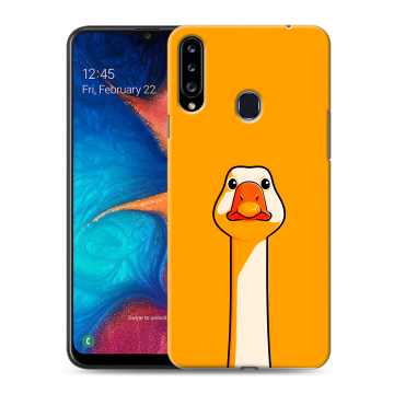 Силиконовый чехол на Samsung Galaxy A20s с принтом Смешная утка Силиконовый чехол на Samsung Galaxy A20s с принтом Смешная утка