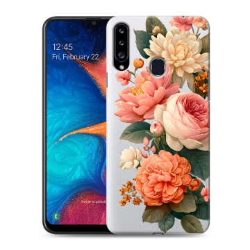 Силиконовый чехол на Samsung Galaxy A20s с принтом цветы Силиконовый чехол на Samsung Galaxy A20s с принтом цветы