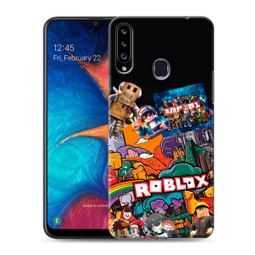 Силиконовый чехол на Samsung Galaxy A20s с принтом Roblox Роблокс