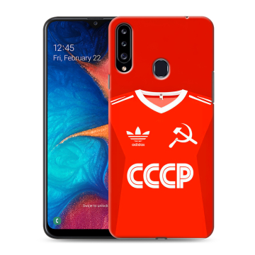 Силиконовый чехол на Samsung Galaxy A20s с принтом Флаг Герб СССР Силиконовый чехол на Samsung Galaxy A20s с принтом Флаг Герб СССР