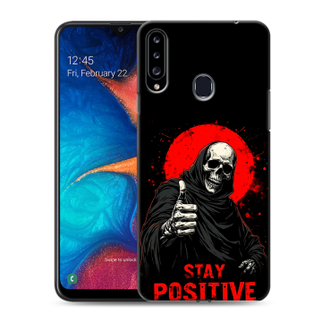 Силиконовый чехол на Samsung Galaxy A20s с принтом смешной скелет Силиконовый чехол на Samsung Galaxy A20s с принтом смешной скелет