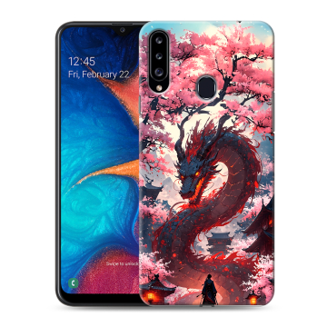 Силиконовый чехол на Samsung Galaxy A20s с принтом Дракон Японский Силиконовый чехол на Samsung Galaxy A20s с принтом Дракон Японский