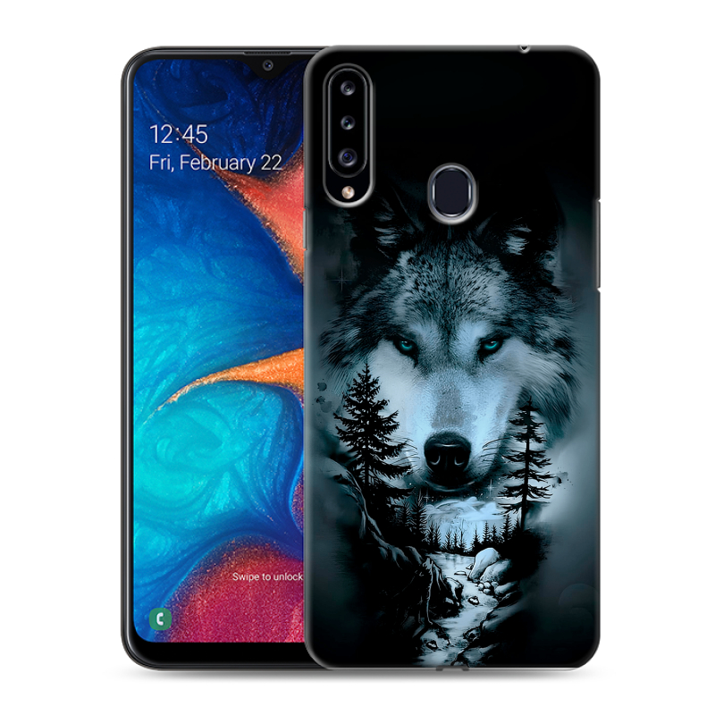 Пластиковый чехол на Samsung Galaxy A20s с принтом Лесной волк Пластиковый чехол на Samsung Galaxy A20s с принтом Лесной волк