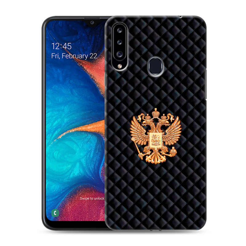 Силиконовый чехол на Samsung Galaxy A20s с принтом Герб России принт Силиконовый чехол на Samsung Galaxy A20s с принтом Герб России принт