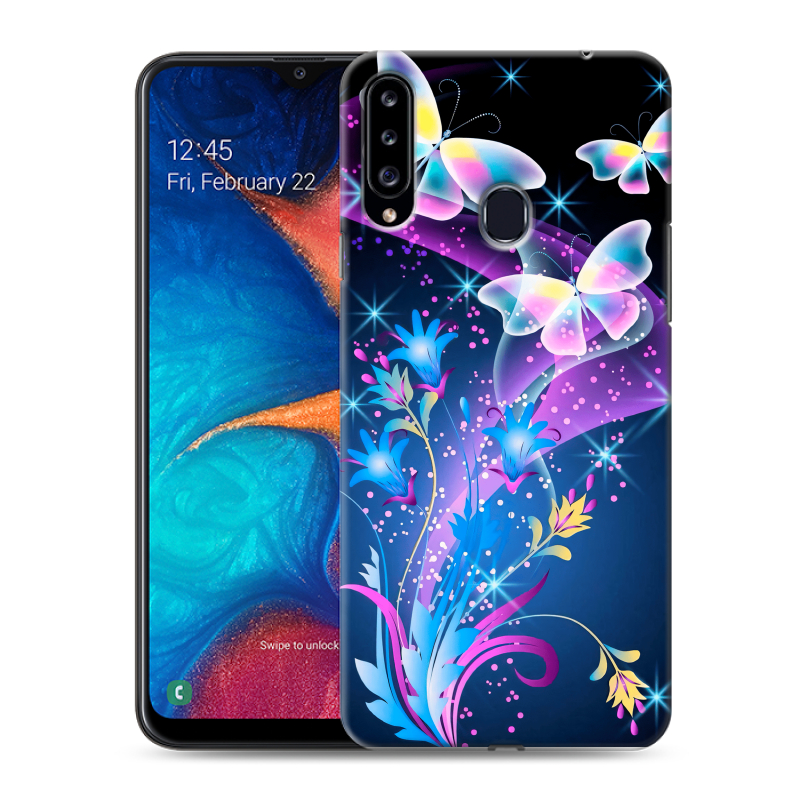 Силиконовый чехол на Samsung Galaxy A20s с принтом Бабочки Силиконовый чехол на Samsung Galaxy A20s с принтом Бабочки
