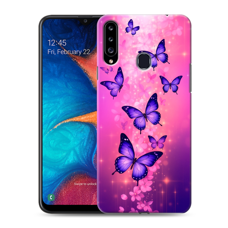 Силиконовый чехол на Samsung Galaxy A20s с принтом Бабочки Силиконовый чехол на Samsung Galaxy A20s с принтом Бабочки