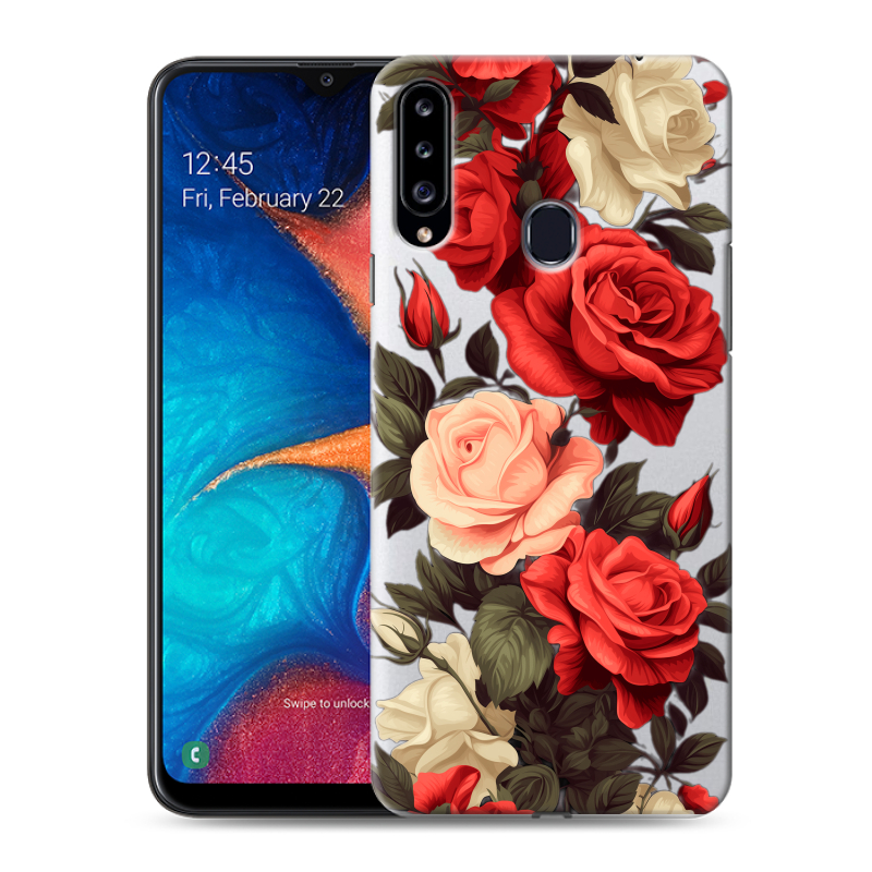 Силиконовый чехол на Samsung Galaxy A20s с принтом Розы Силиконовый чехол на Samsung Galaxy A20s с принтом Розы