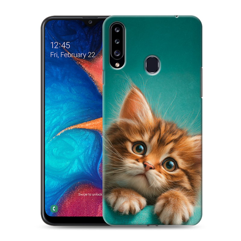 Силиконовый чехол на Samsung Galaxy A20s с принтом котенок Силиконовый чехол на Samsung Galaxy A20s с принтом котенок