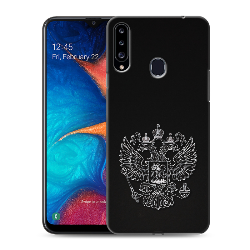 Пластиковый чехол на Samsung Galaxy A20s с принтом Герб России Пластиковый чехол на Samsung Galaxy A20s с принтом Герб России