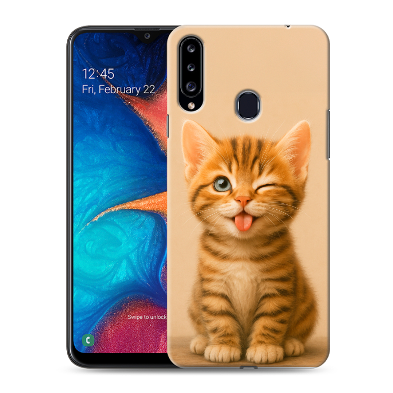 Силиконовый чехол на Samsung Galaxy A20s с принтом котенок Силиконовый чехол на Samsung Galaxy A20s с принтом котенок