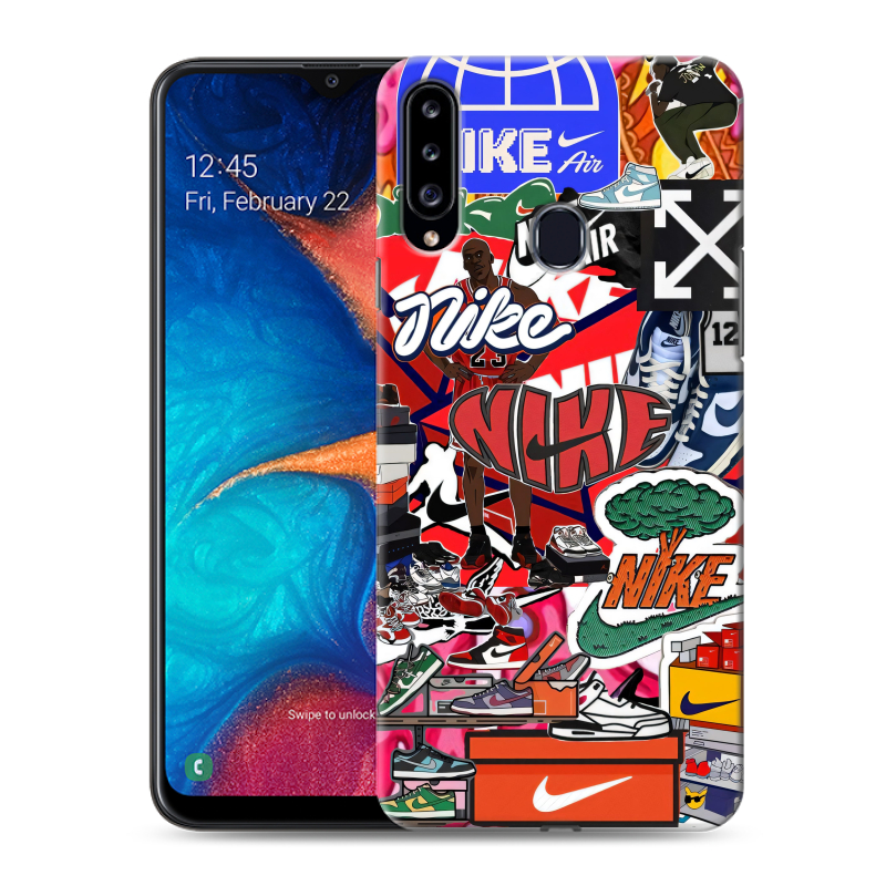 Пластиковый чехол на Samsung Galaxy A20s с принтом Найк Nike яркий Пластиковый чехол на Samsung Galaxy A20s с принтом Найк Nike яркий