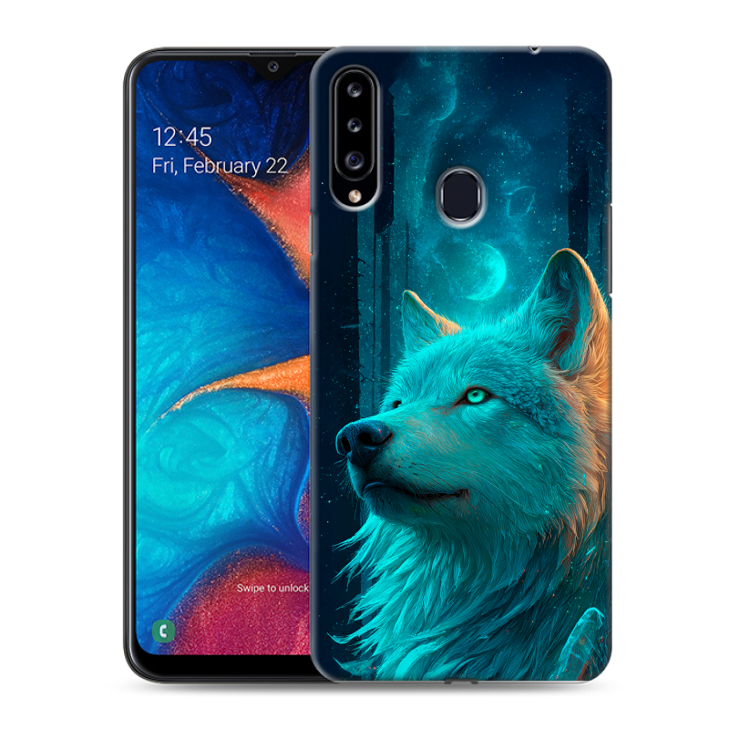 Силиконовый противоударный чехол на Samsung Galaxy A20s с принтом бабочки саккура Силиконовый противоударный чехол на Samsung Galaxy A20s с принтом бабочки саккура