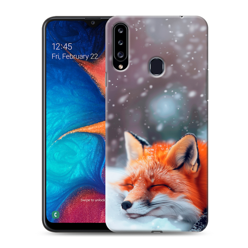 Силиконовый чехол на Samsung Galaxy A20s с принтом лиса Силиконовый чехол на Samsung Galaxy A20s с принтом лиса