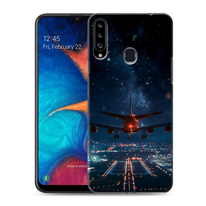 Силиконовый чехол на Samsung Galaxy A20s с принтом самолет Силиконовый чехол на Samsung Galaxy A20s с принтом самолет