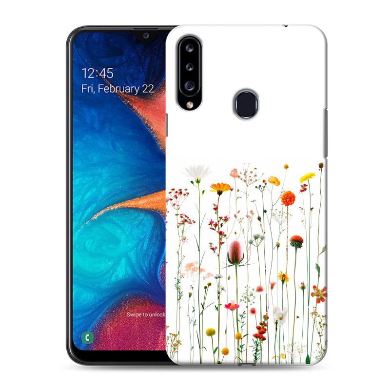 Силиконовый чехол на Samsung Galaxy A20s с принтом цветы Силиконовый чехол на Samsung Galaxy A20s с принтом цветы