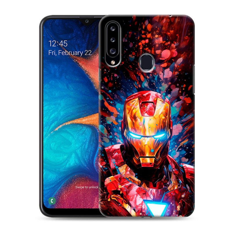 Пластиковый чехол на Samsung Galaxy A20s с принтом Железный человек Ironman Пластиковый чехол на Samsung Galaxy A20s с принтом Железный человек Ironman