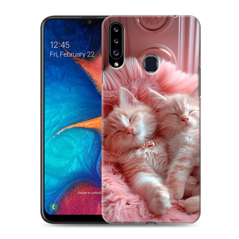 Силиконовый чехол на Samsung Galaxy A20s с принтом котята котики Силиконовый чехол на Samsung Galaxy A20s с принтом котята котики