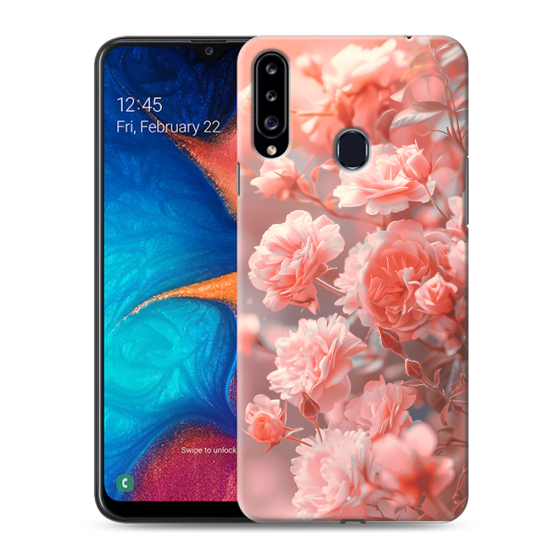 Силиконовый чехол на Samsung Galaxy A20s с принтом Розы цветы Силиконовый чехол на Samsung Galaxy A20s с принтом Розы цветы