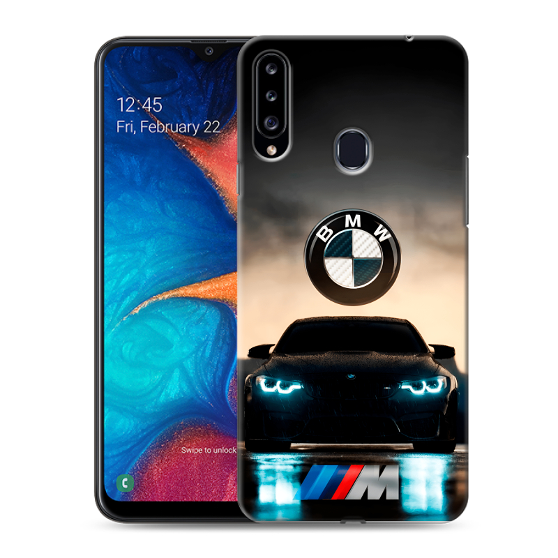 Силиконовый противоударный чехол на Samsung Galaxy A20s с принтом БМВ BMW Силиконовый противоударный чехол на Samsung Galaxy A20s с принтом БМВ BMW