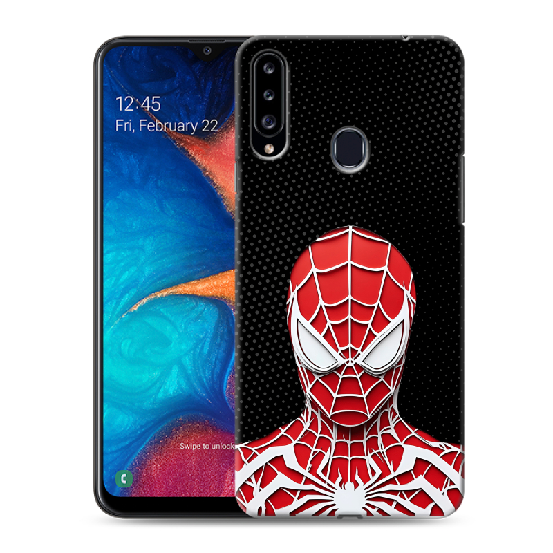 Пластиковый чехол на Samsung Galaxy A20s с принтом человек паук spiderman Пластиковый чехол на Samsung Galaxy A20s с принтом человек паук spiderman