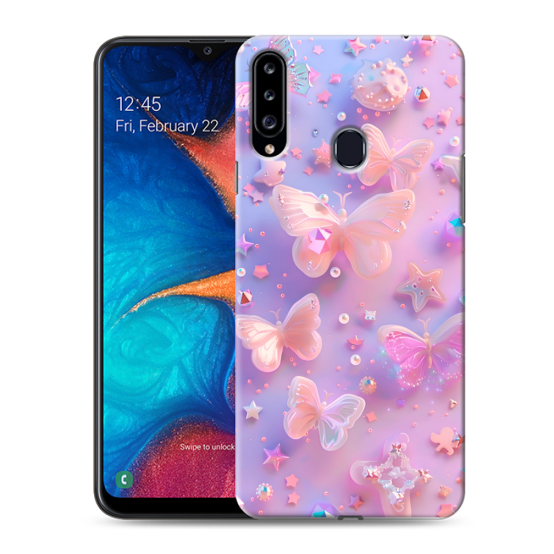 Силиконовый чехол на Samsung Galaxy A20s с принтом Бабочки Силиконовый чехол на Samsung Galaxy A20s с принтом Бабочки