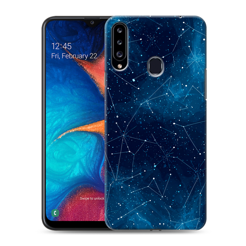 Силиконовый противоударный чехол на Samsung Galaxy A20s с принтом Космос звезды Силиконовый противоударный чехол на Samsung Galaxy A20s с принтом Космос звезды