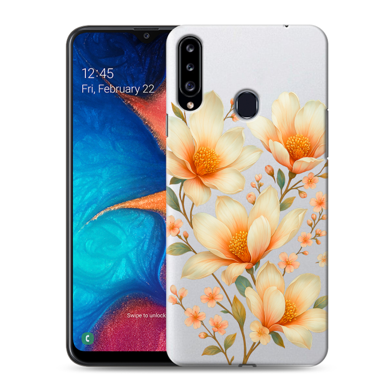 Пластиковый чехол на Samsung Galaxy A20s с принтом Цветы Пластиковый чехол на Samsung Galaxy A20s с принтом Цветы