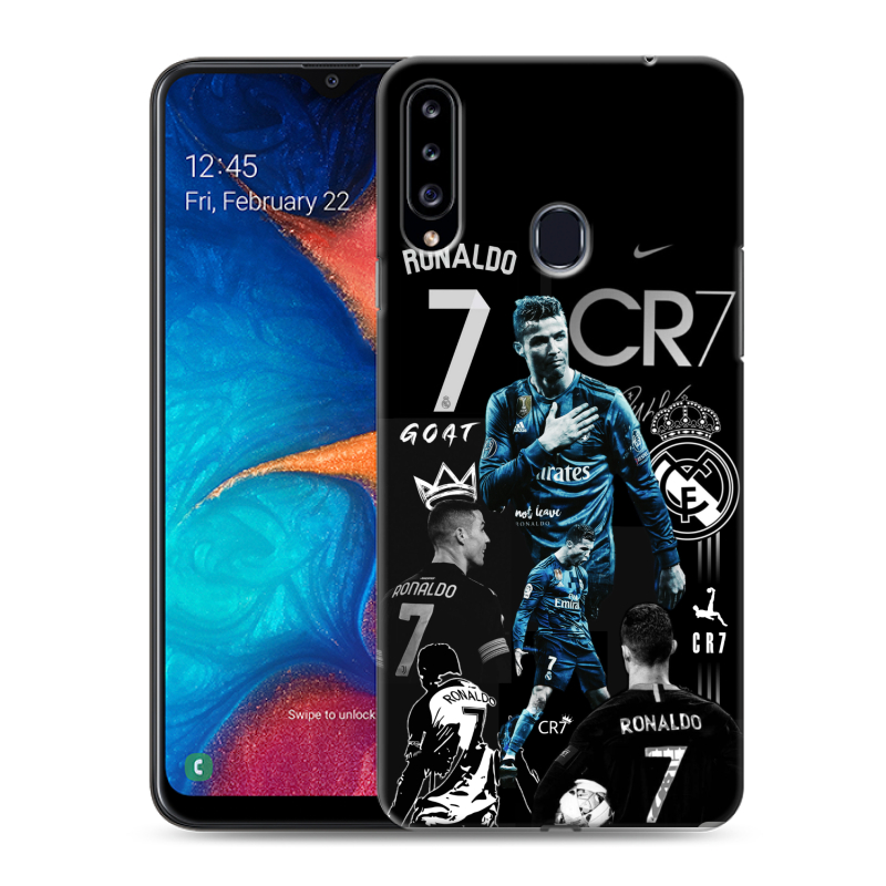Силиконовый чехол на Samsung Galaxy A20s с принтом Реал Роналдо Силиконовый чехол на Samsung Galaxy A20s с принтом Реал Роналдо