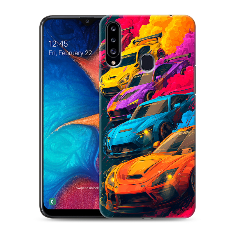 Силиконовый чехол на Samsung Galaxy A20s с принтом Тачки Силиконовый чехол на Samsung Galaxy A20s с принтом Тачки