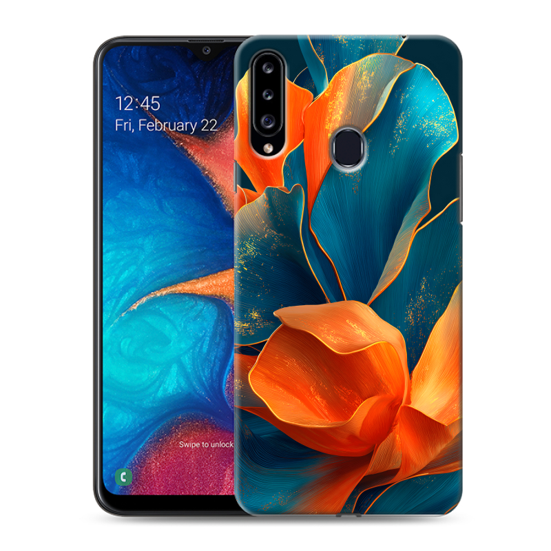 Силиконовый противоударный чехол на Samsung Galaxy A20s с принтом Цветы Силиконовый противоударный чехол на Samsung Galaxy A20s с принтом Цветы
