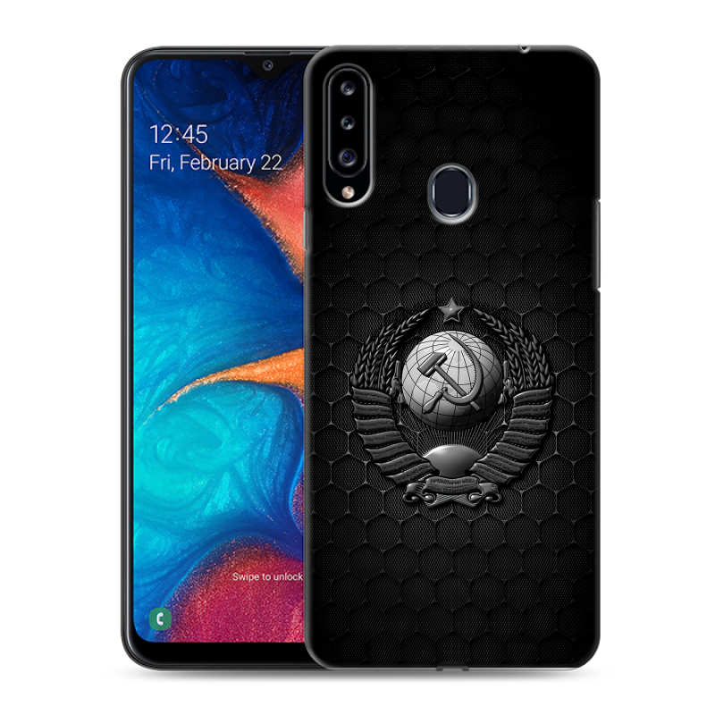 Пластиковый чехол на Samsung Galaxy A20s с принтом Герб Флаг СССР Пластиковый чехол на Samsung Galaxy A20s с принтом Герб Флаг СССР