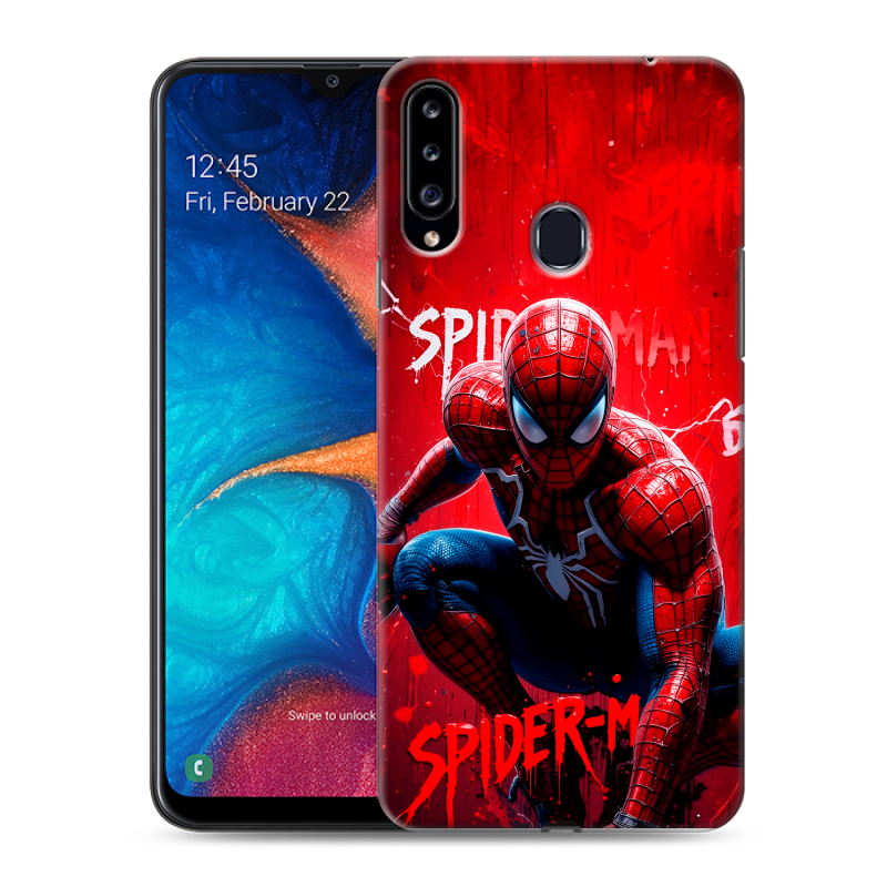 Пластиковый чехол на Samsung Galaxy A20s с принтом Spiderman Человек паук Пластиковый чехол на Samsung Galaxy A20s с принтом Spiderman Человек паук