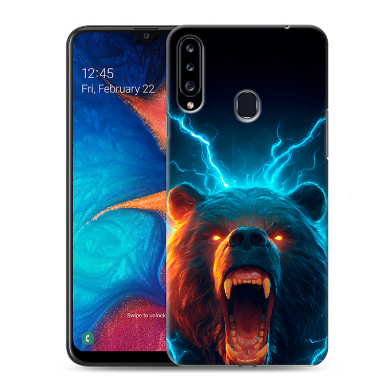 Силиконовый чехол на Samsung Galaxy A20s с принтом Медведь Силиконовый чехол на Samsung Galaxy A20s с принтом Медведь
