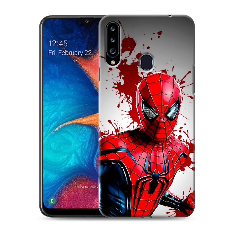 Пластиковый чехол на Samsung Galaxy A20s с принтом Spiderman Человек паук Пластиковый чехол на Samsung Galaxy A20s с принтом Spiderman Человек паук