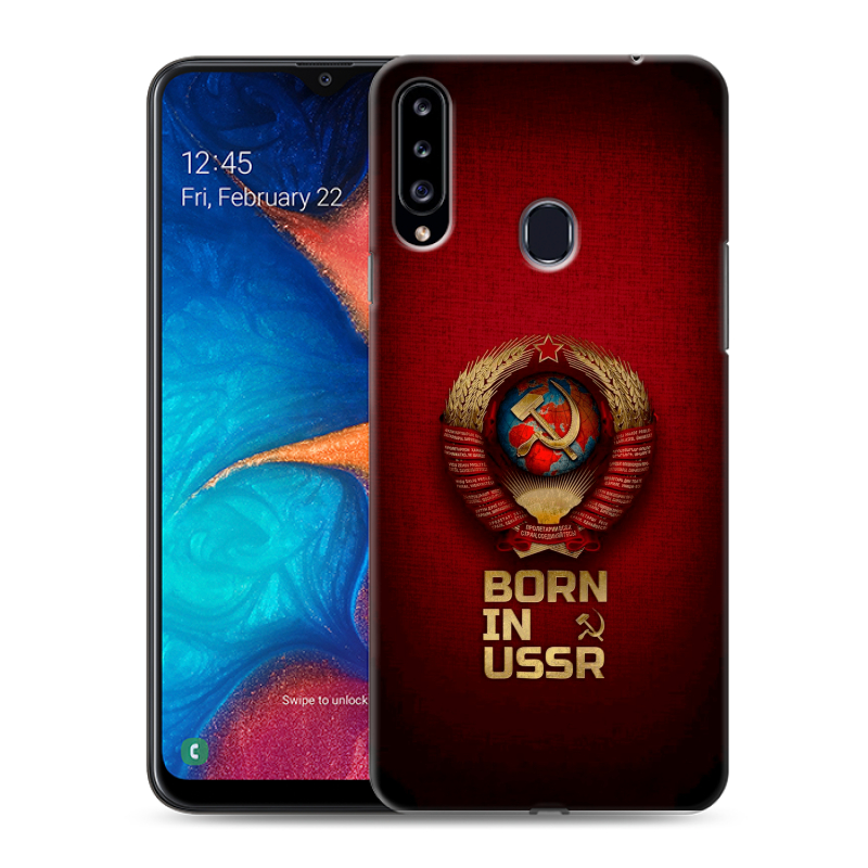 Силиконовый чехол на Samsung Galaxy A20s с принтом Флаг Герб СССР Силиконовый чехол на Samsung Galaxy A20s с принтом Флаг Герб СССР