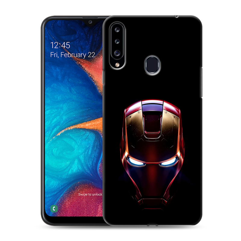 Силиконовый противоударный чехол на Samsung Galaxy A20s с принтом IronMan Железный человек Силиконовый противоударный чехол на Samsung Galaxy A20s с принтом IronMan Железный человек