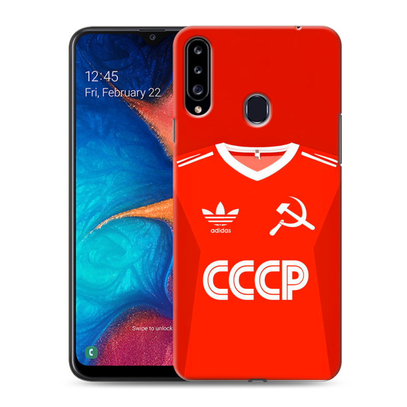 Силиконовый чехол на Samsung Galaxy A20s с принтом Флаг Герб СССР Силиконовый чехол на Samsung Galaxy A20s с принтом Флаг Герб СССР