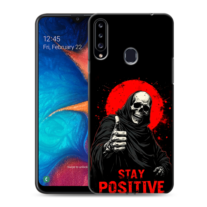 Силиконовый противоударный чехол на Samsung Galaxy A20s с принтом смешной скелет Силиконовый противоударный чехол на Samsung Galaxy A20s с принтом смешной скелет